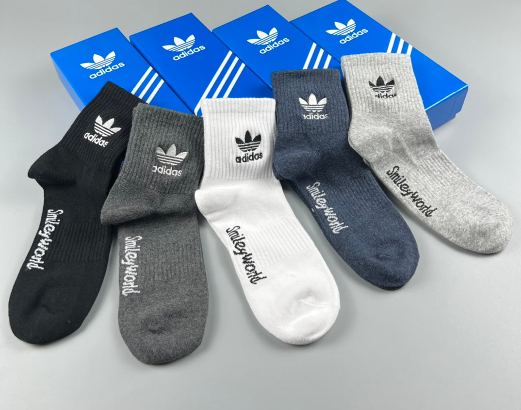Adidas Cotton Crew Socks - 5-Pair Pack