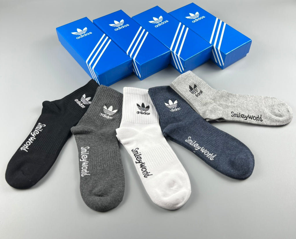 Adidas Cotton Crew Socks - 5-Pair Pack