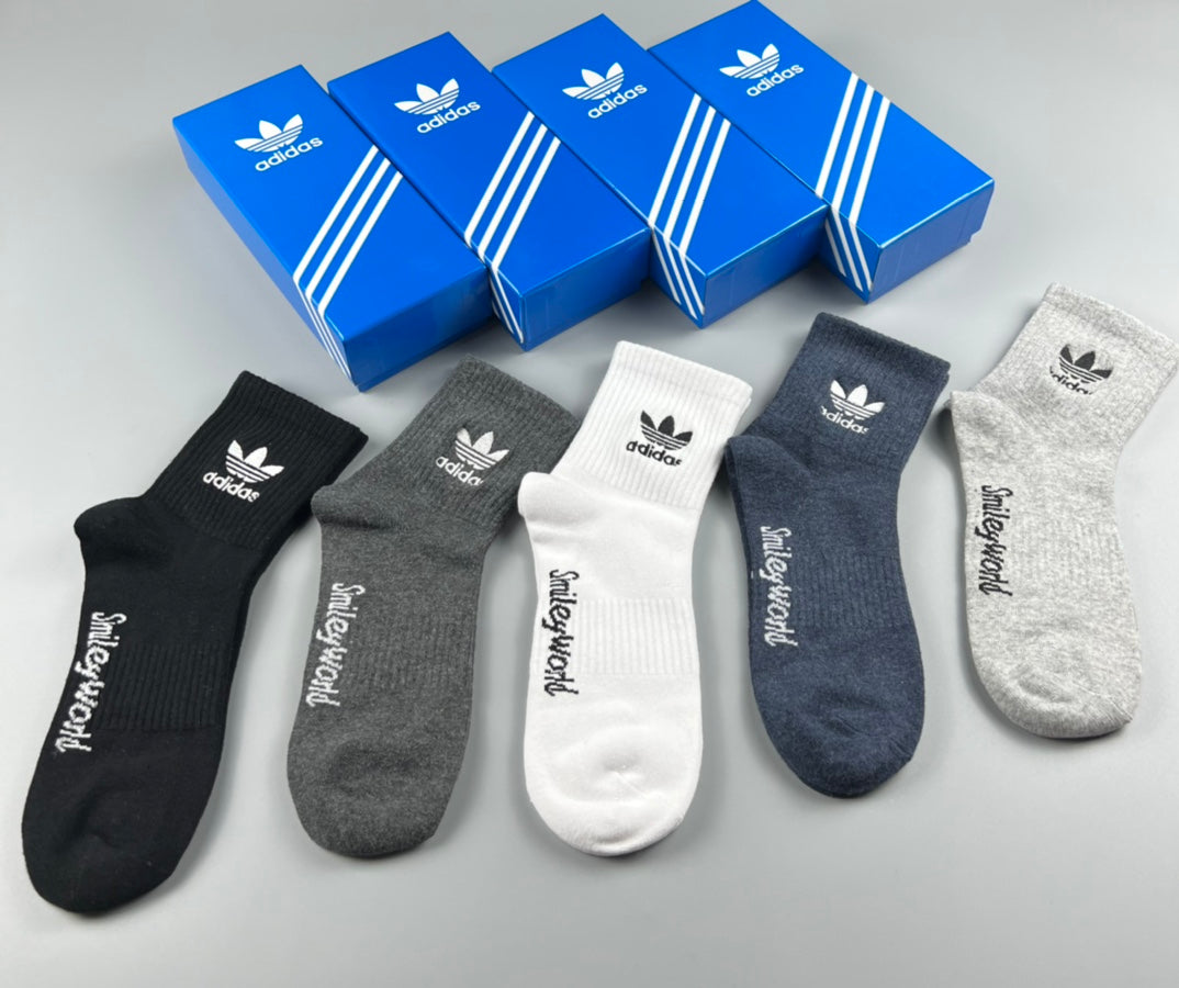 Adidas Cotton Crew Socks - 5-Pair Pack