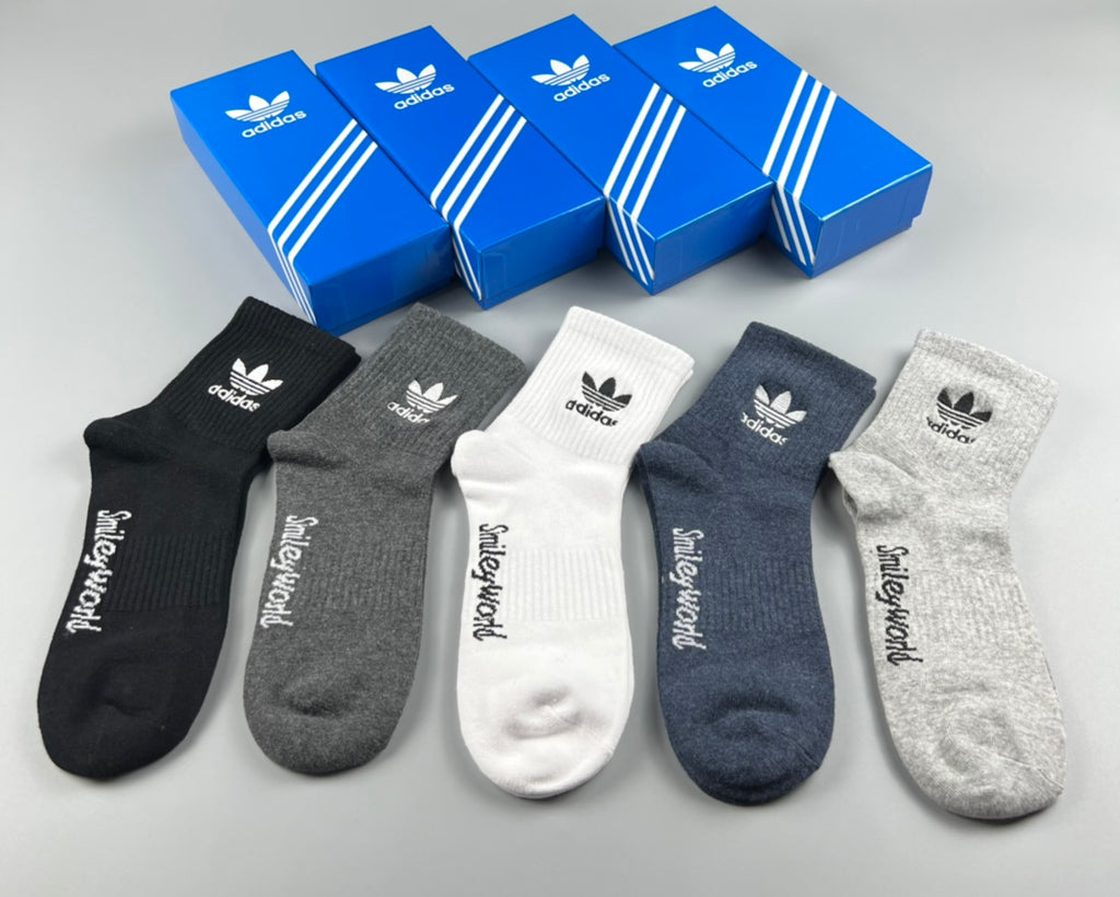 Adidas Cotton Crew Socks - 5-Pair Pack