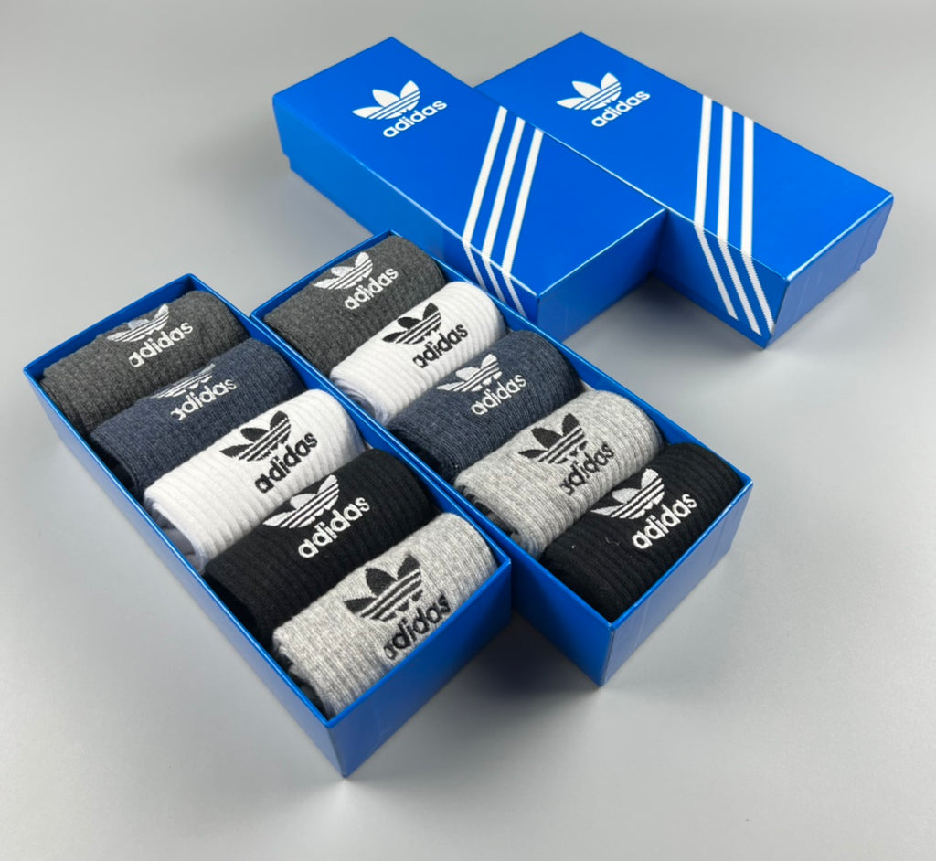 Adidas Cotton Crew Socks - 5-Pair Pack