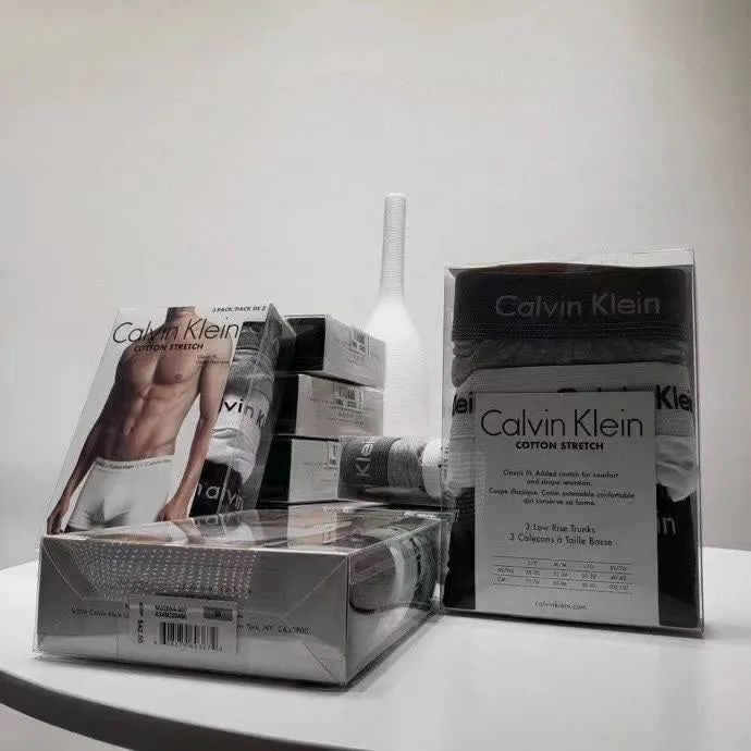 Calvin Klein Classic Contrast Waistbands Men's Boxer Briefs - 3-Piece Box