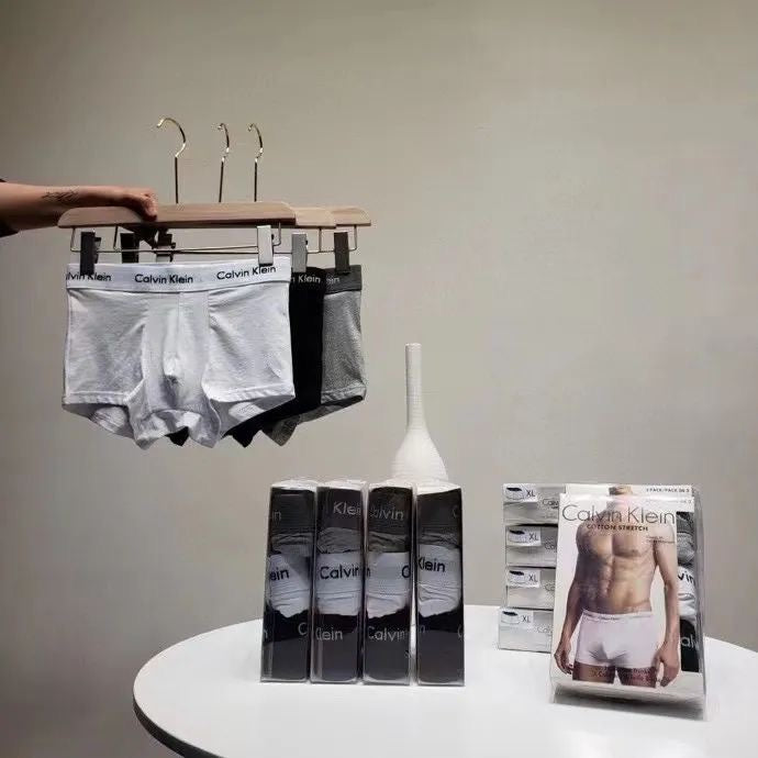 Calvin Klein Classic Contrast Waistbands Men's Boxer Briefs - 3-Piece Box