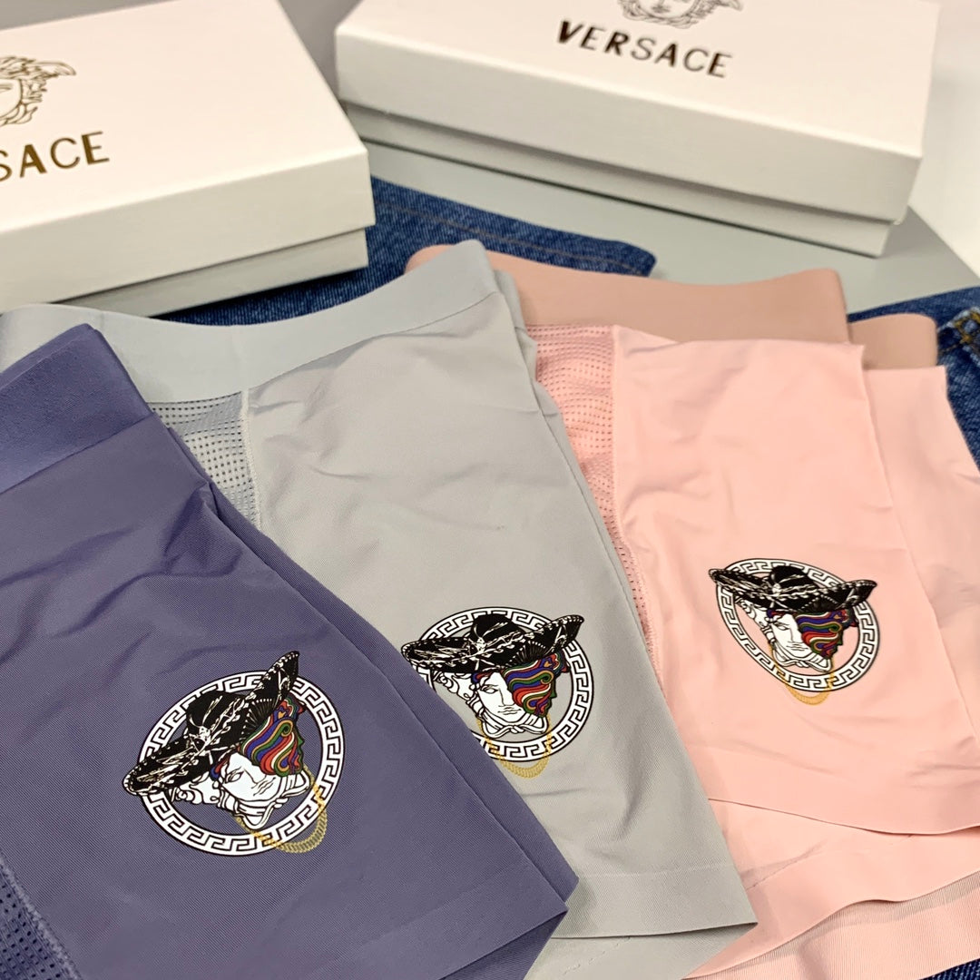 Versace Medallion Patch Details Men's Boxer Briefs - 3-Piece Box