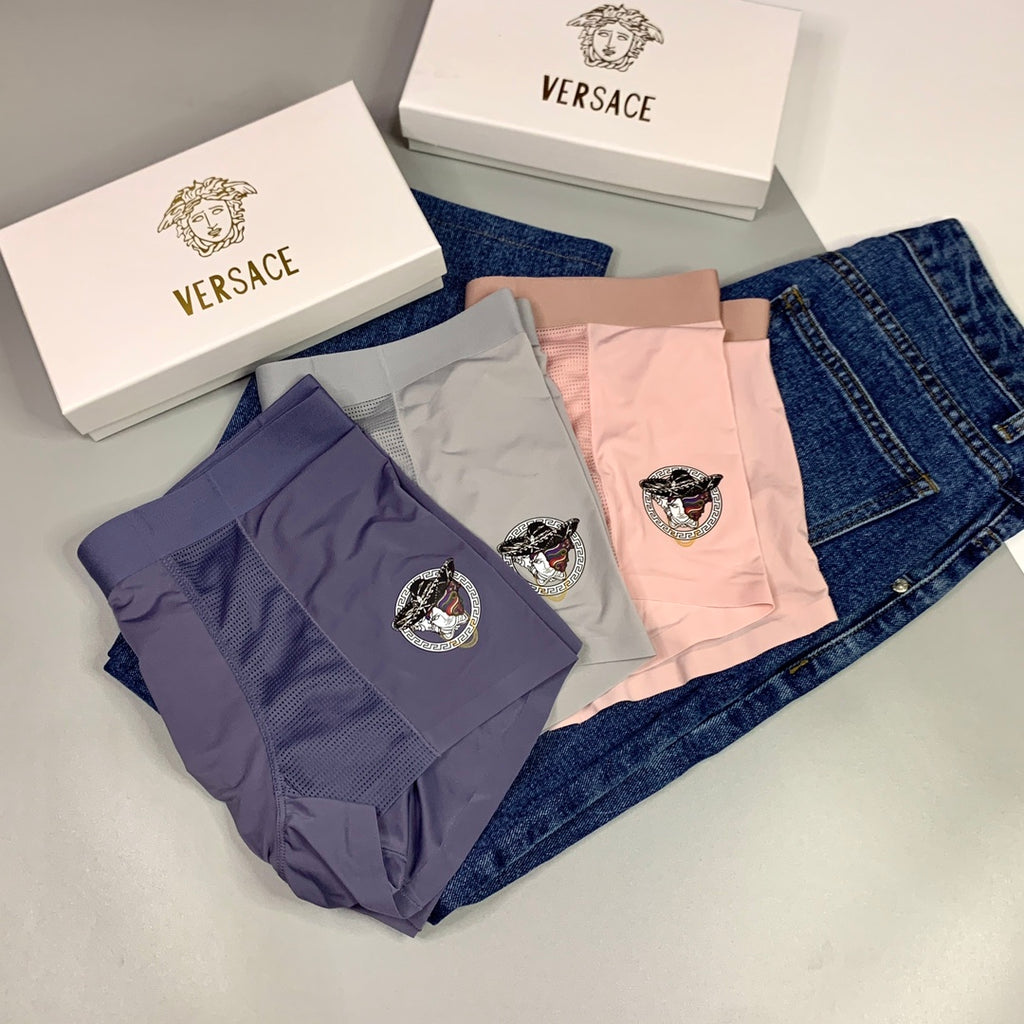 Versace Cotton Men's Boxer Briefs - 3-Piece Box