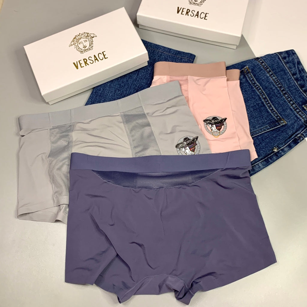 Versace Cotton Men's Boxer Briefs - 3-Piece Box