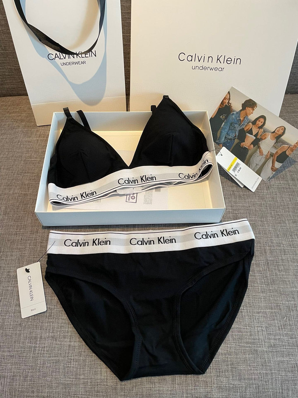 Calvin Klein Black Triangle Bra and Brief Set Women's Bra & Brief Set - 2-Piece Set