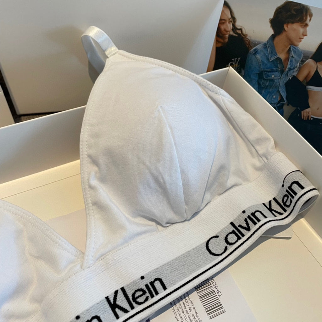 Calvin Klein White Triangle Bra and Brief Set Women's Bra & Brief Set - 2-Piece Set