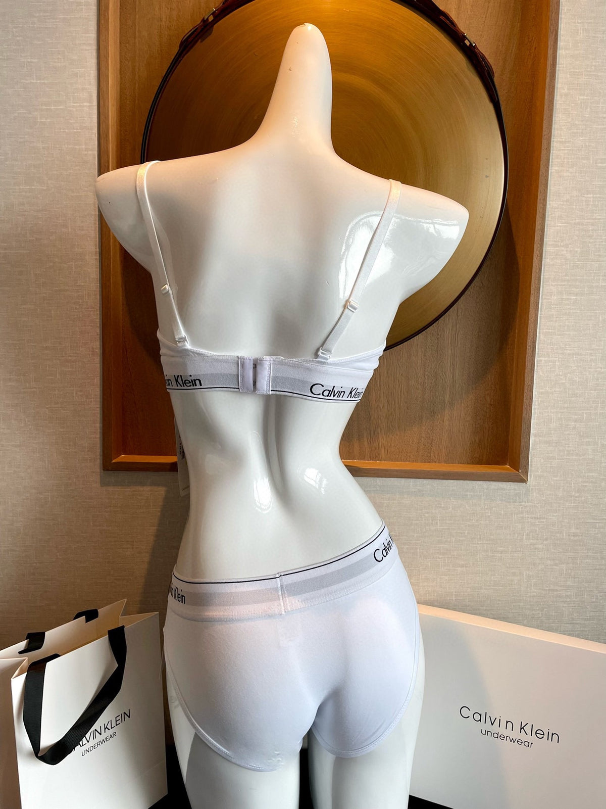 Calvin Klein White Triangle Bra and Brief Set Women's Bra & Brief Set - 2-Piece Set