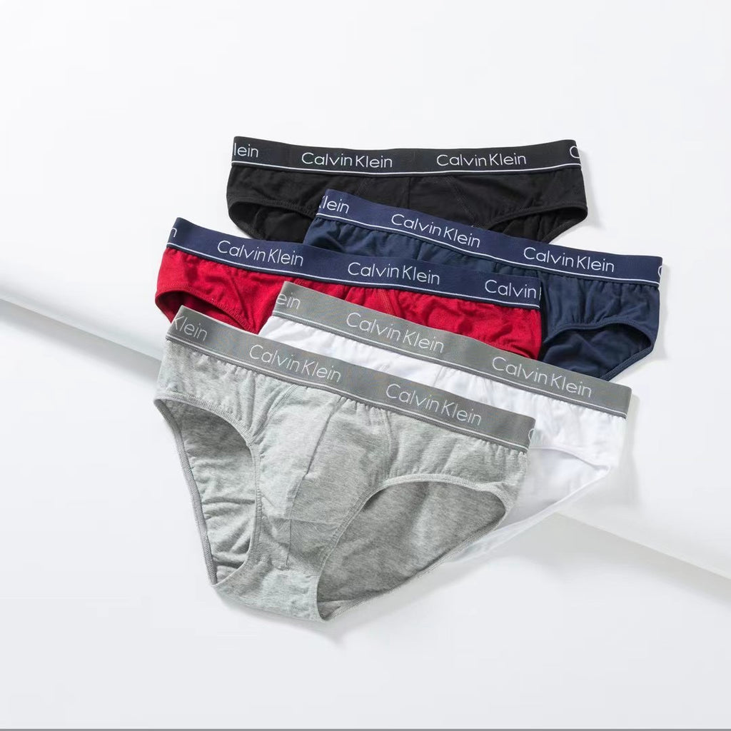 Calvin Klein Cotton Embroidered-Style Logo Details Men's Briefs - 3-Piece Box
