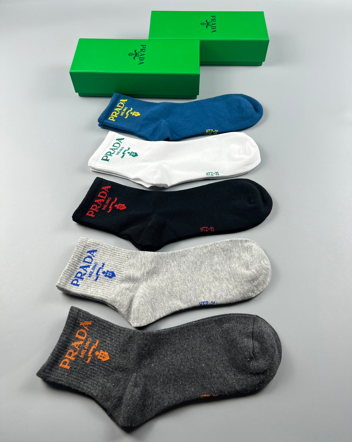 Prada Cotton Crew Socks - 5-Pair Pack