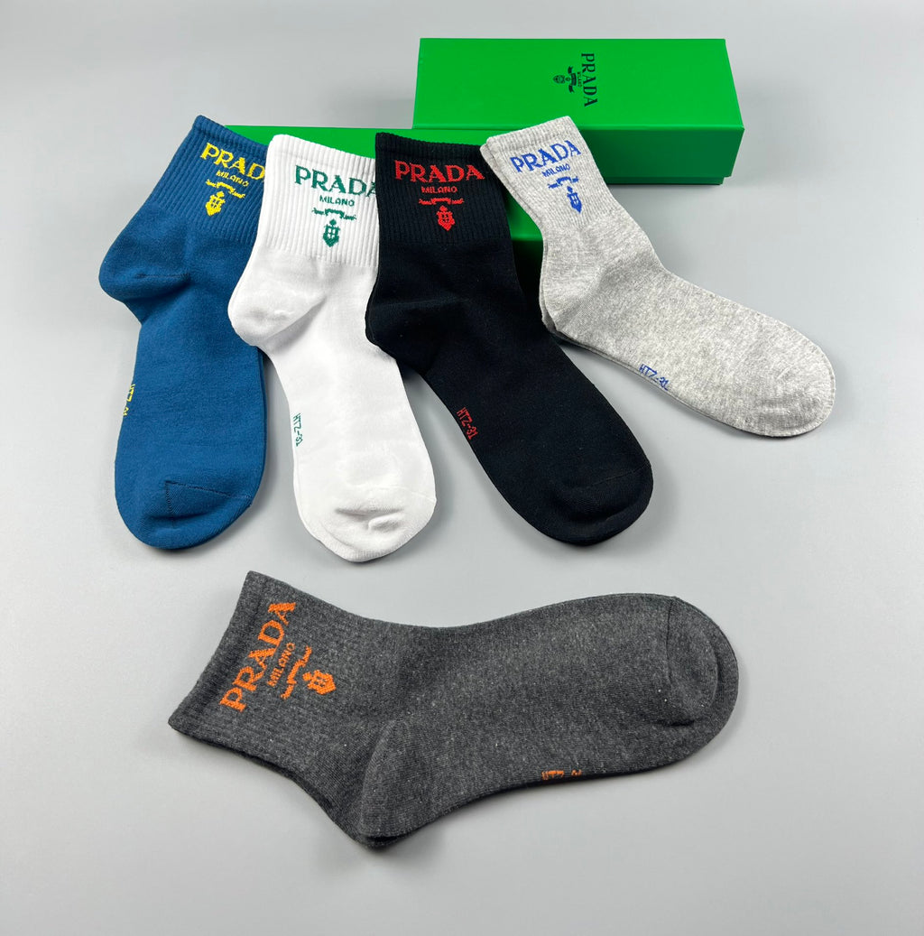 Prada Cotton Crew Socks - 5-Pair Pack