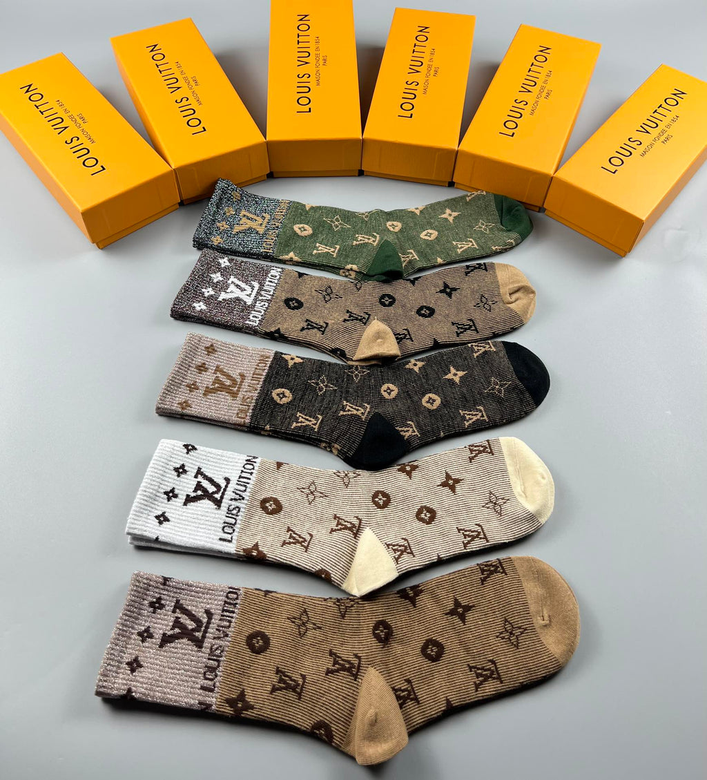 Louis Vuitton Cotton Crew Socks - 5-Pair Pack