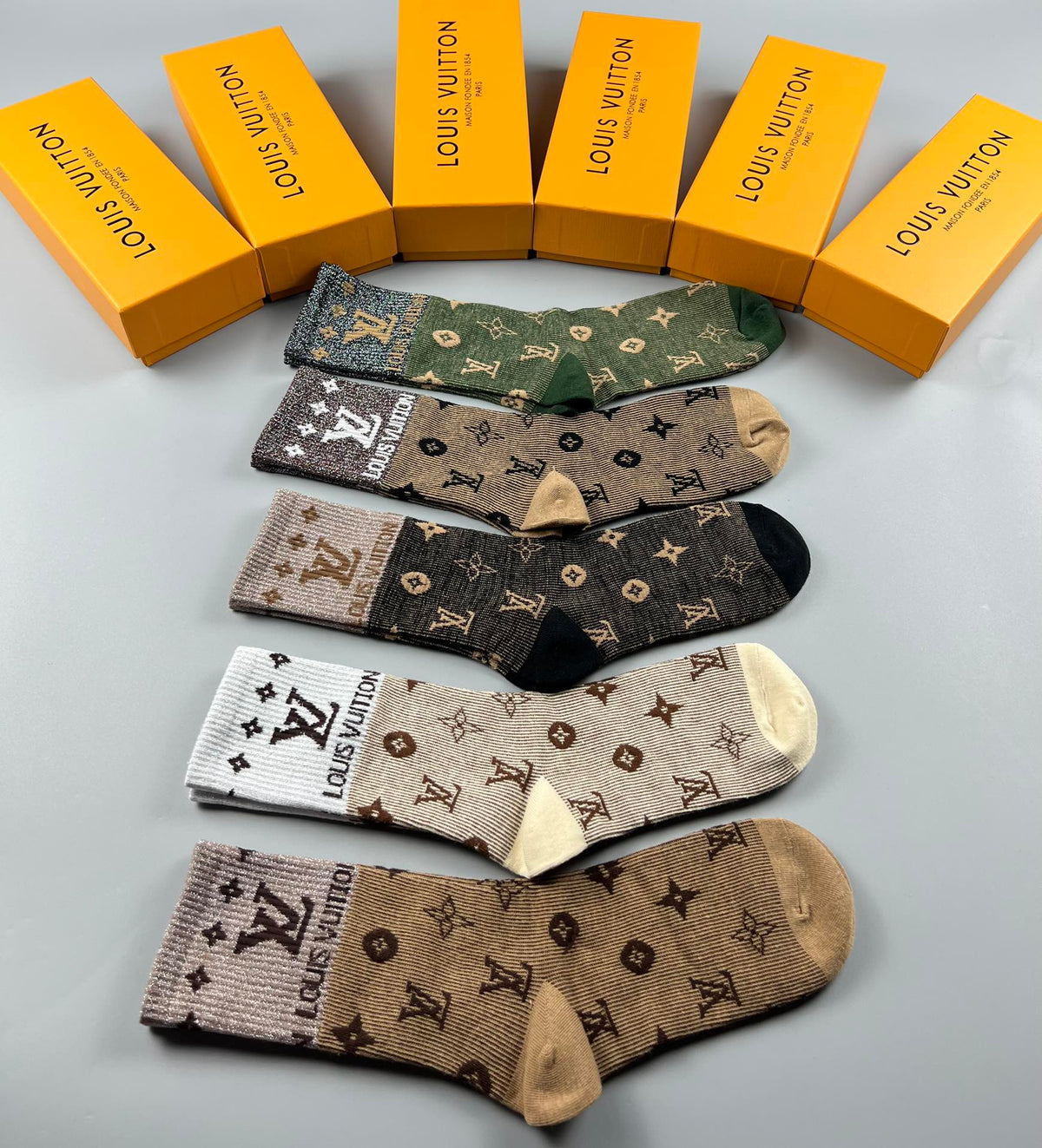 Louis Vuitton Cotton Crew Socks - 5-Pair Pack