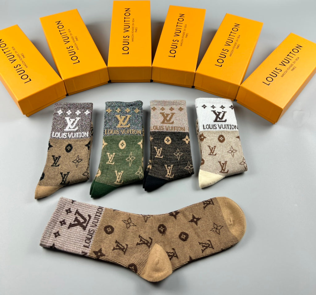 Louis Vuitton Cotton Crew Socks - 5-Pair Pack