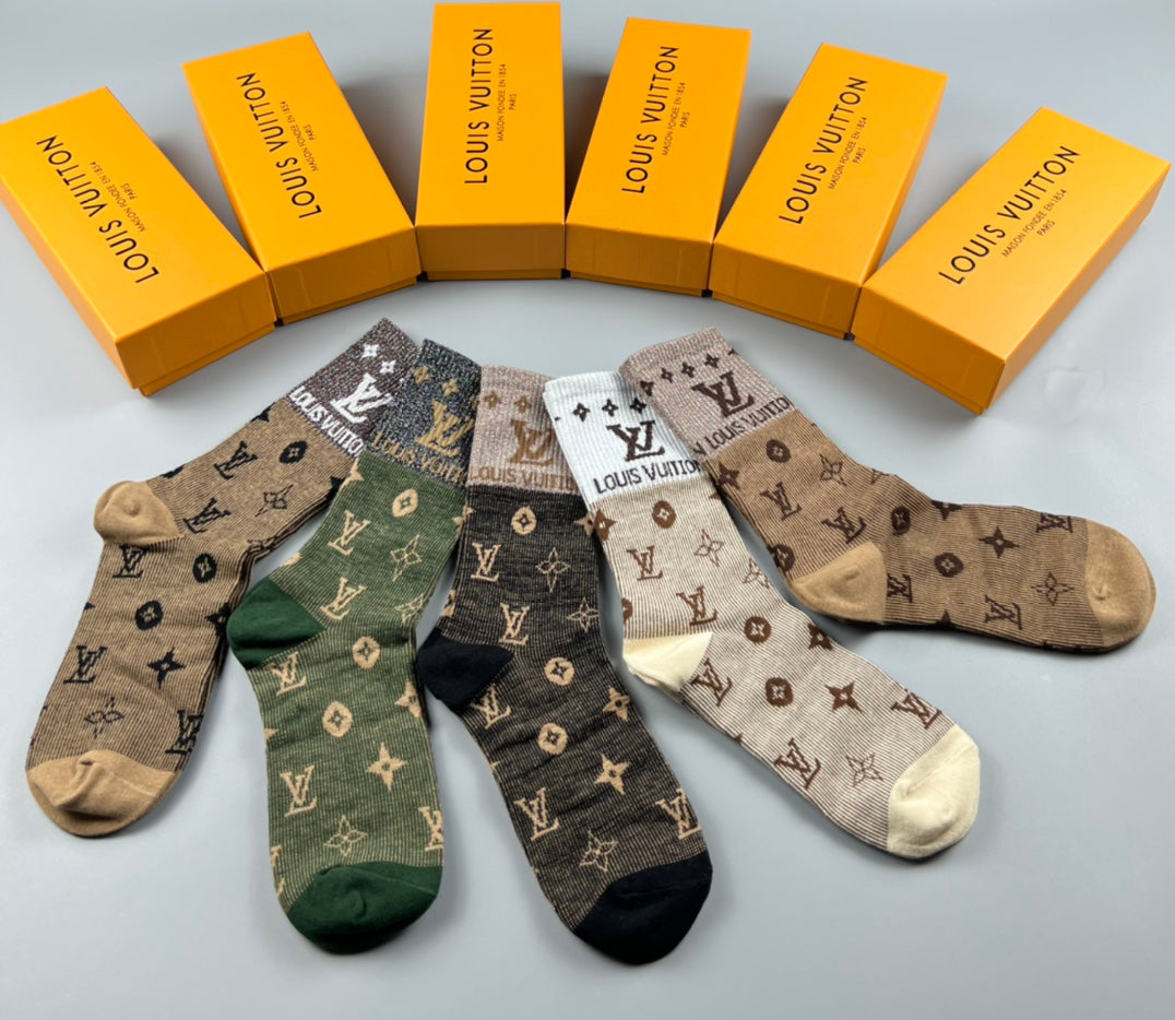 Louis Vuitton Cotton Crew Socks - 5-Pair Pack