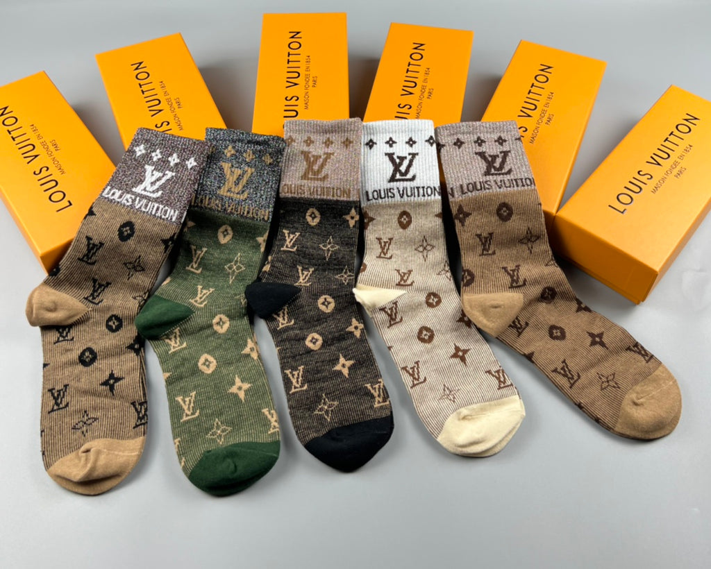 Louis Vuitton Cotton Crew Socks - 5-Pair Pack