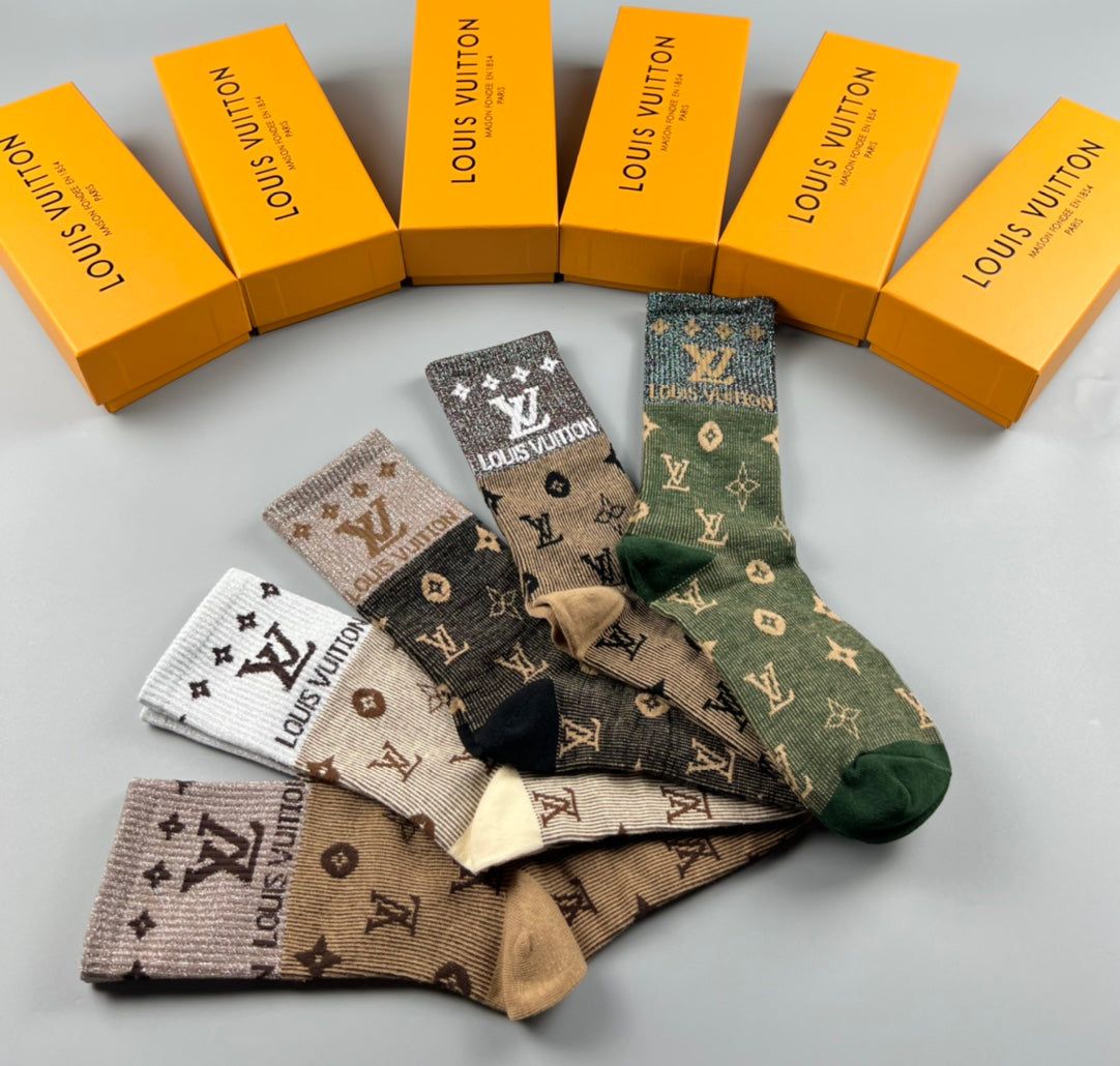 Louis Vuitton Cotton Crew Socks - 5-Pair Pack