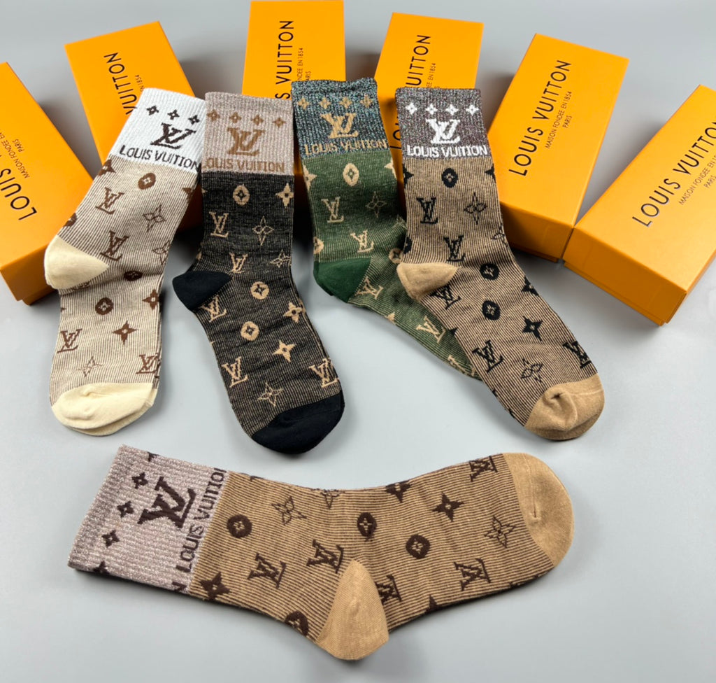 Louis Vuitton Cotton Crew Socks - 5-Pair Pack