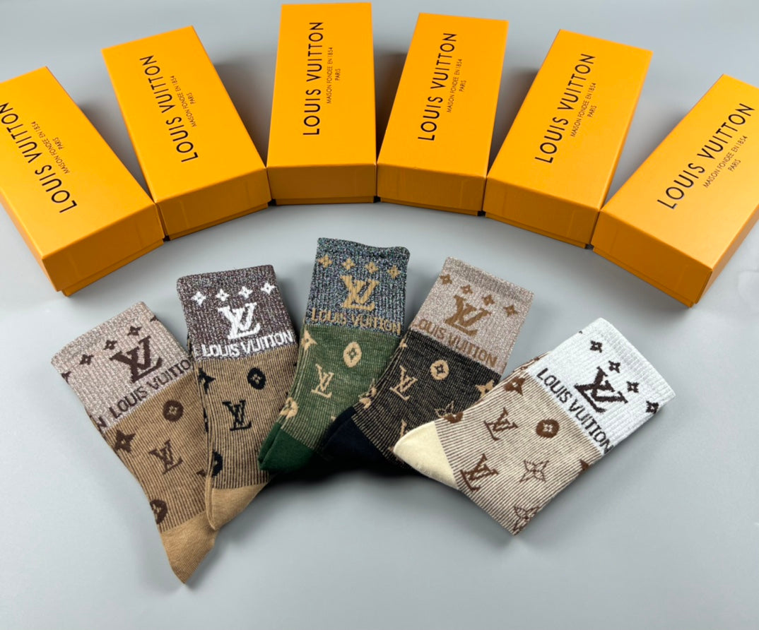 Louis Vuitton Cotton Crew Socks - 5-Pair Pack