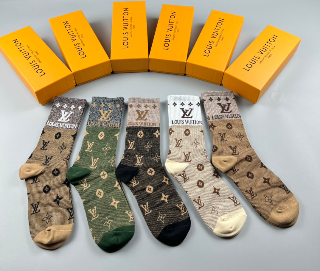 Louis Vuitton Cotton Crew Socks - 5-Pair Pack