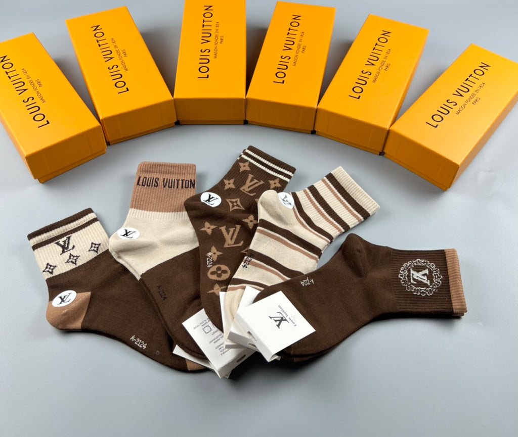 Louis Vuitton Cotton Crew Socks - 5-Pair Pack