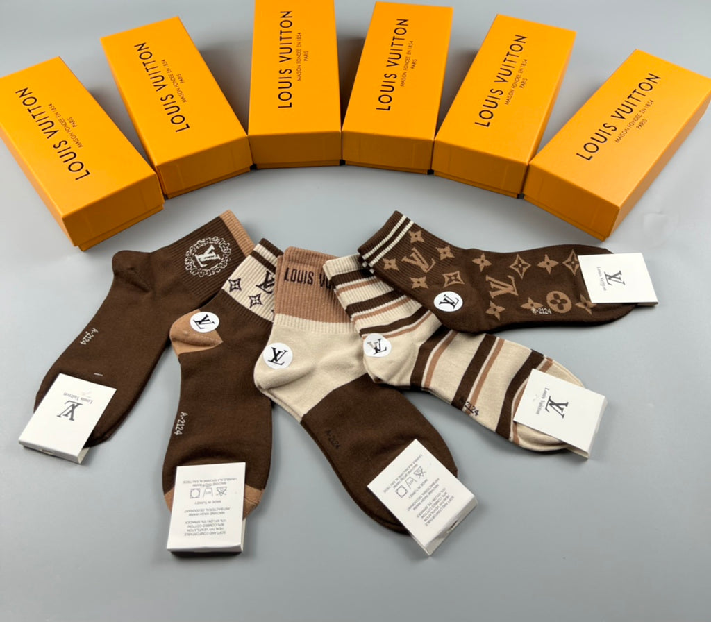 Louis Vuitton Cotton Crew Socks - 5-Pair Pack
