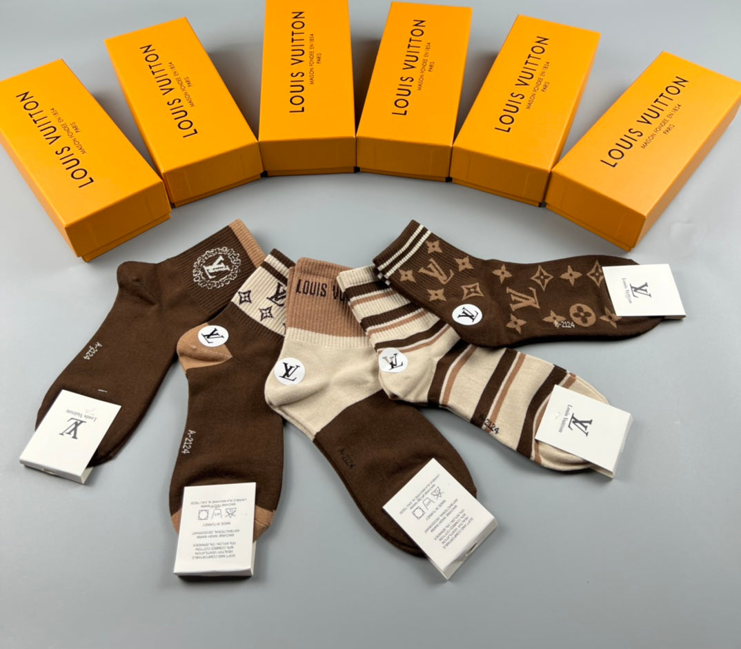 Louis Vuitton Cotton Crew Socks - 5-Pair Pack