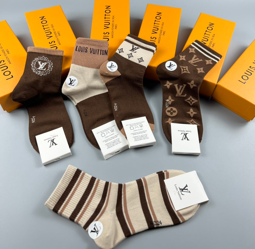 Louis Vuitton Cotton Crew Socks - 5-Pair Pack