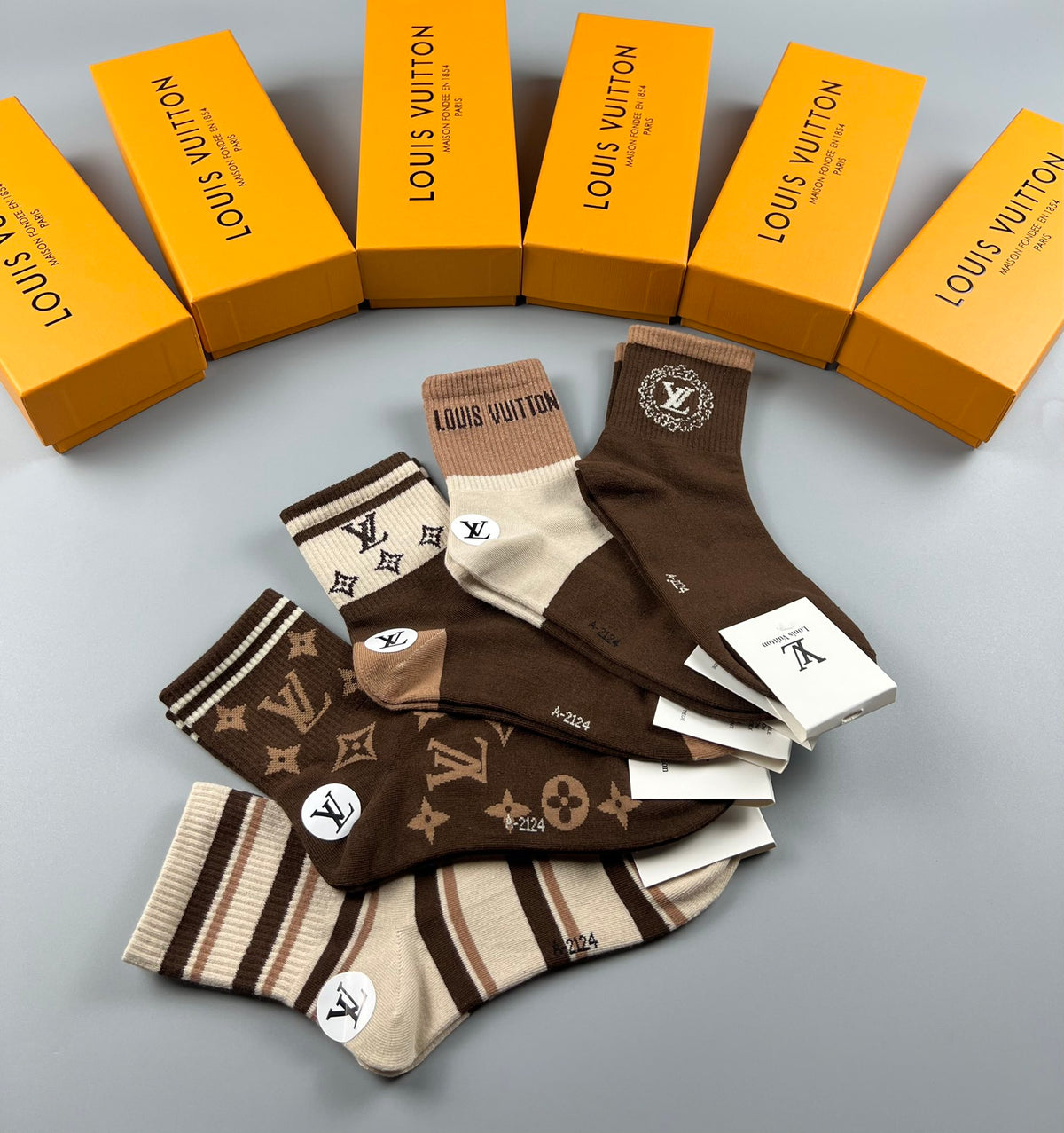 Louis Vuitton Cotton Crew Socks - 5-Pair Pack
