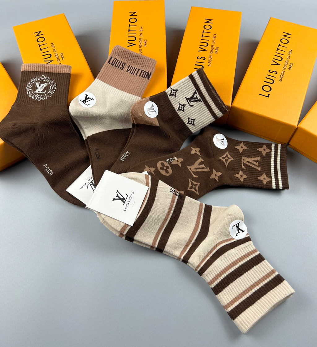 Louis Vuitton Cotton Crew Socks - 5-Pair Pack