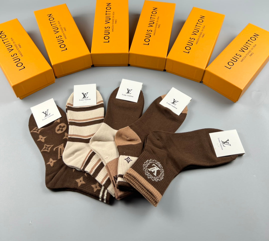 Louis Vuitton Cotton Crew Socks - 5-Pair Pack