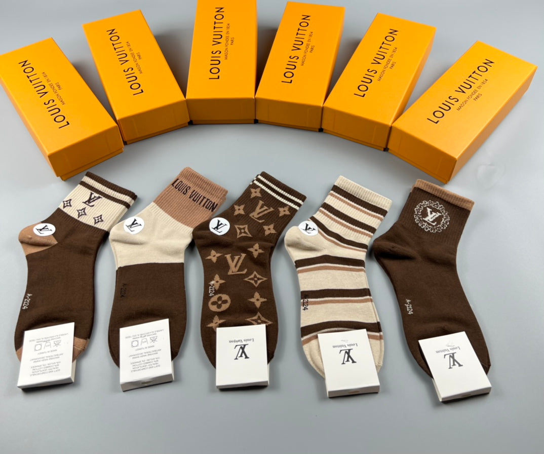 Louis Vuitton Cotton Crew Socks - 5-Pair Pack