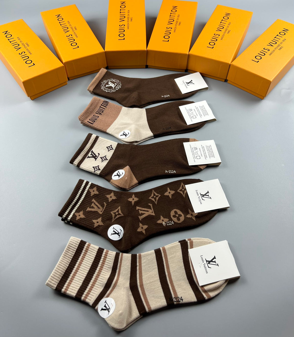 Louis Vuitton Cotton Crew Socks - 5-Pair Pack