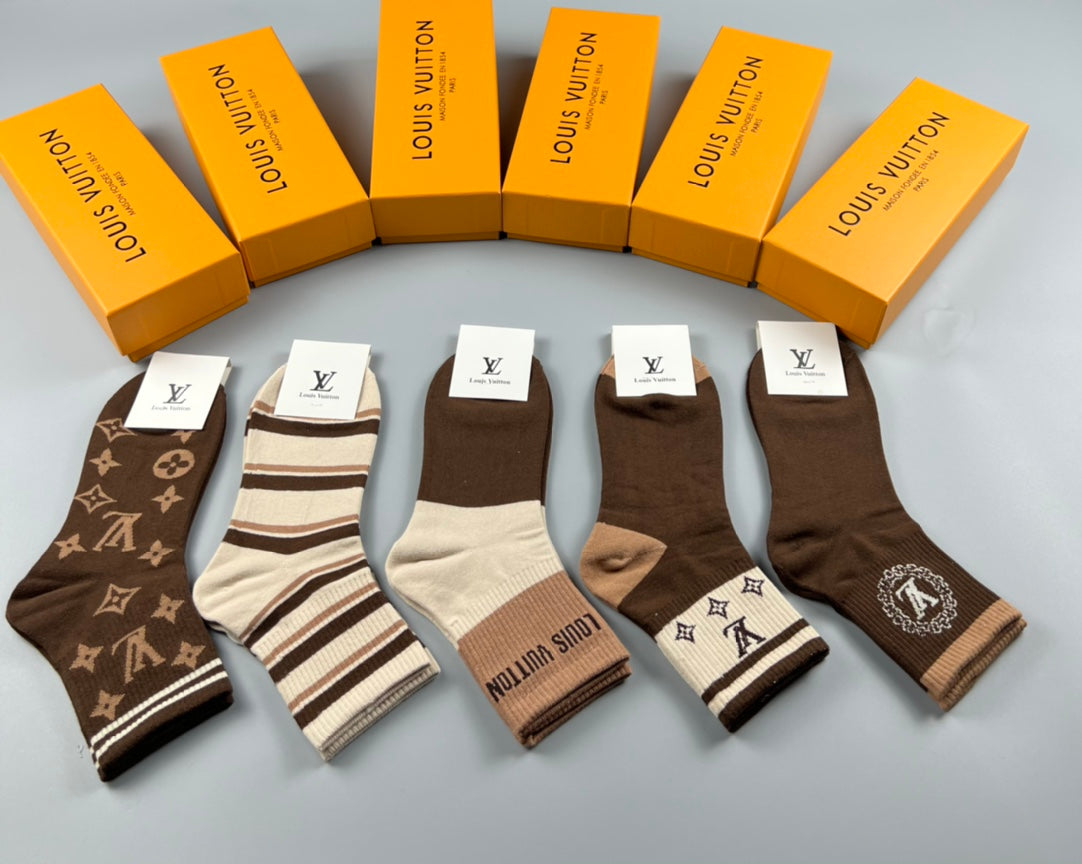 Louis Vuitton Cotton Crew Socks - 5-Pair Pack