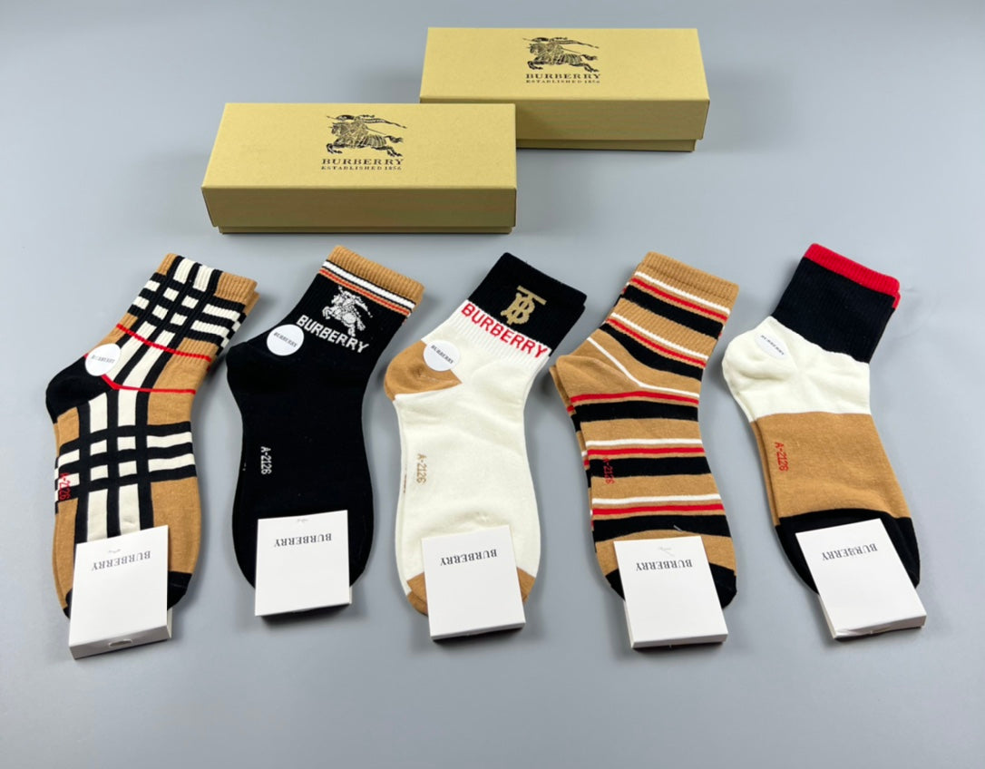 Burberry Crew Socks - 5-Pair Pack