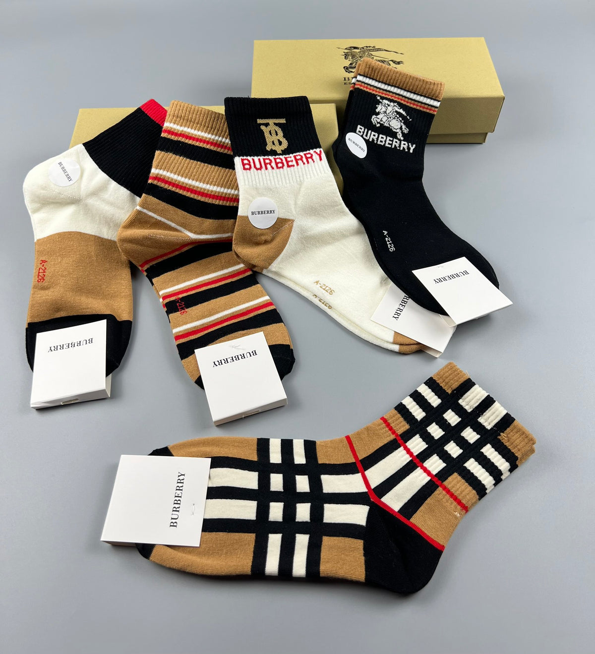 Burberry Crew Socks - 3-Pair Pack