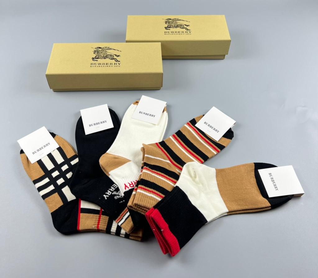 Burberry Crew Socks - 5-Pair Pack