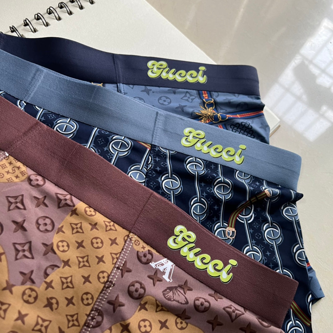 Gucci Polyester Blend Men's Boxer Briefs - 3-Piece Box