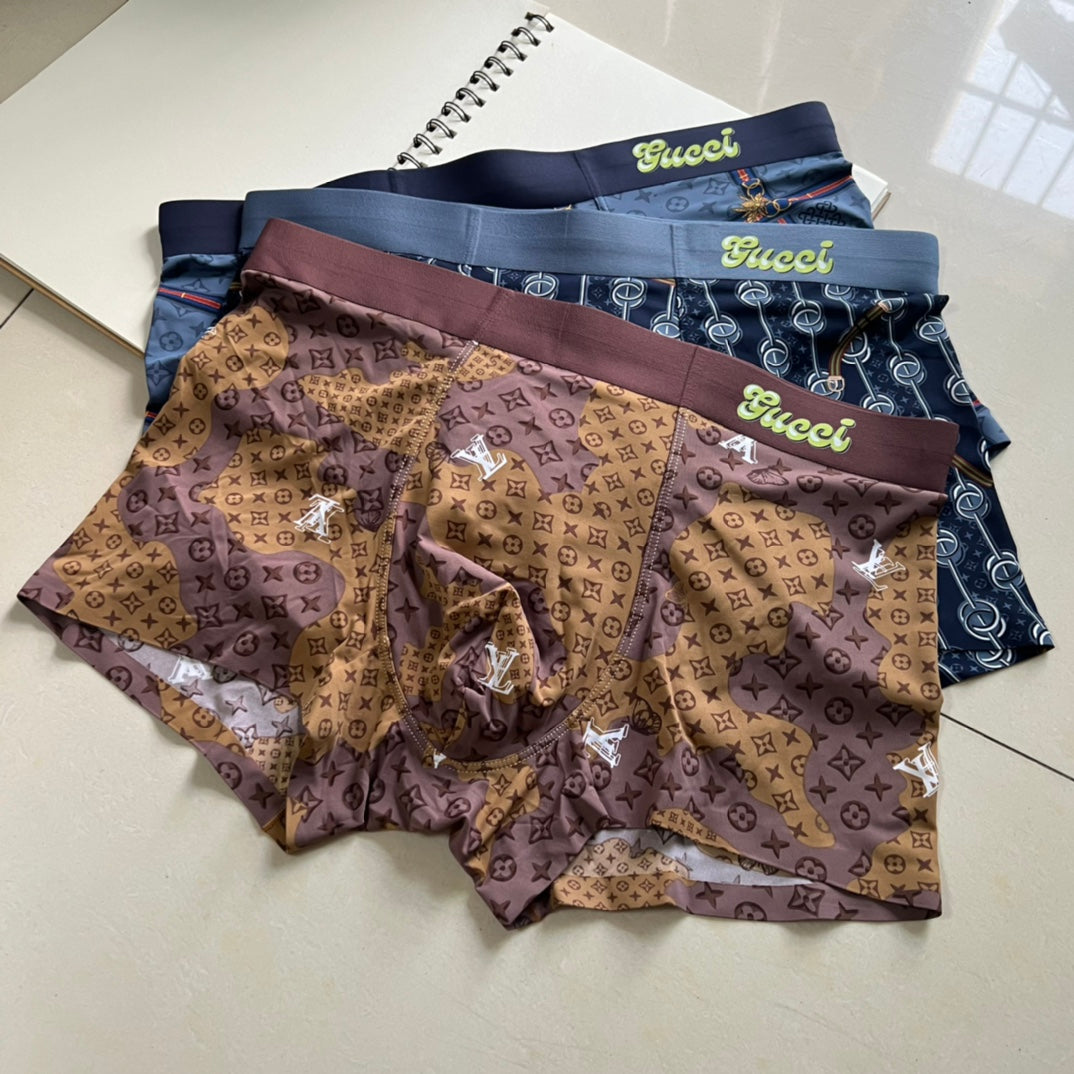 Gucci Polyester Blend Men's Boxer Briefs - 3-Piece Box