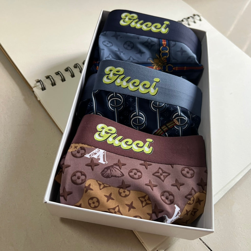 Gucci Polyester Blend Men's Boxer Briefs - 3-Piece Box