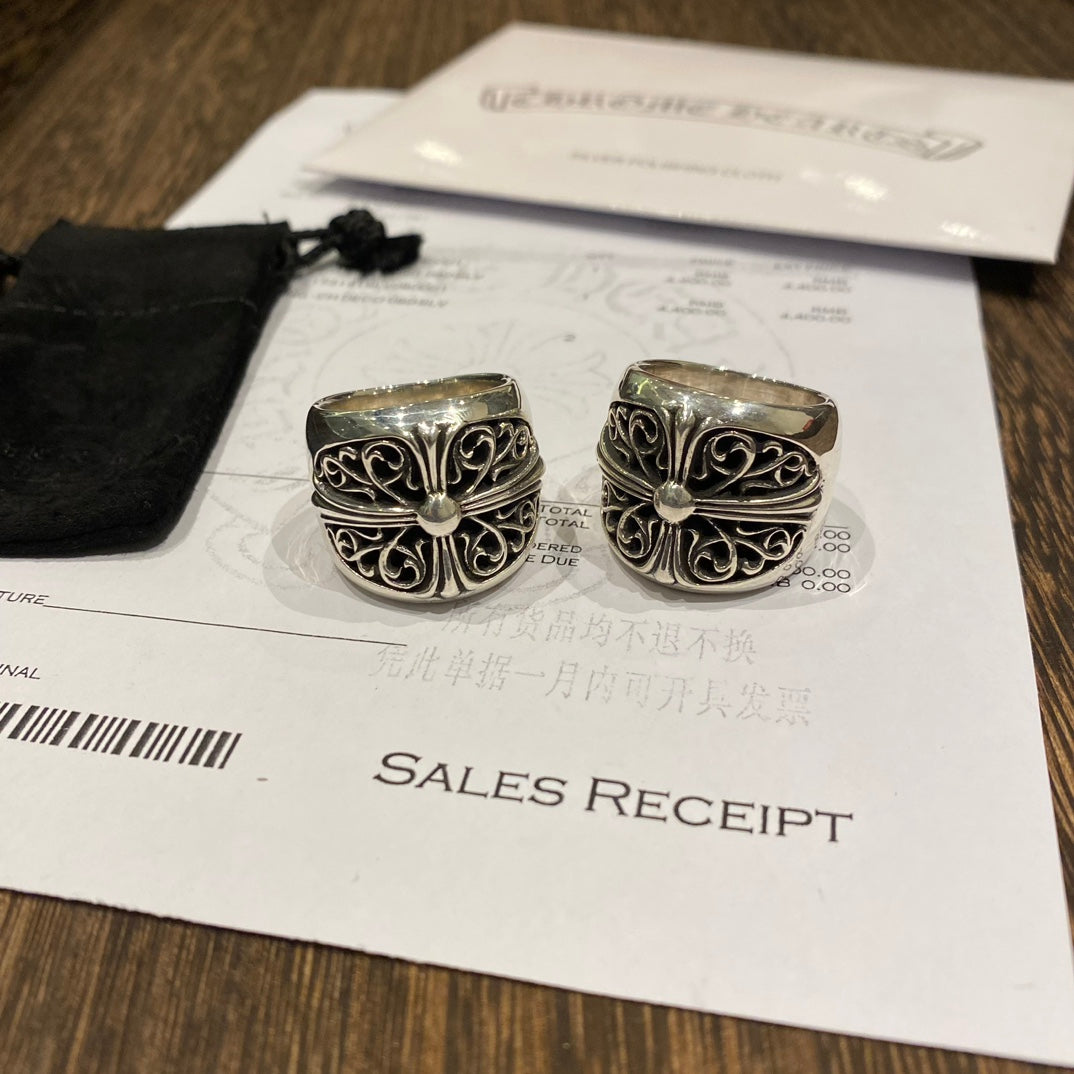Gothic Emblem Statement Ring in Metal-Tone – Design 06 main product view