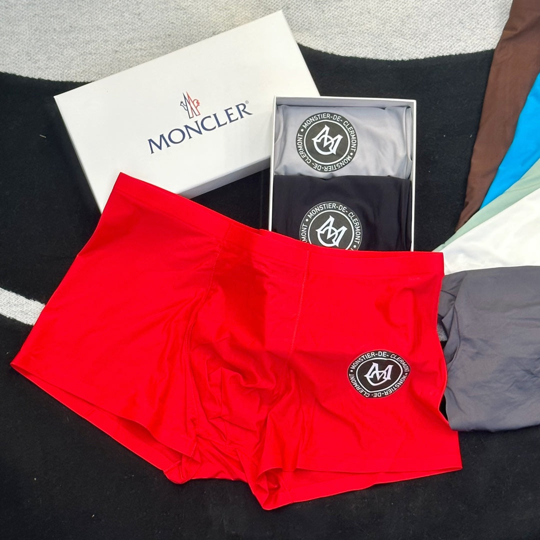 Moncler Visible Colour, Waistband And Emblem Details Men's Boxer Briefs - 3-Piece Box