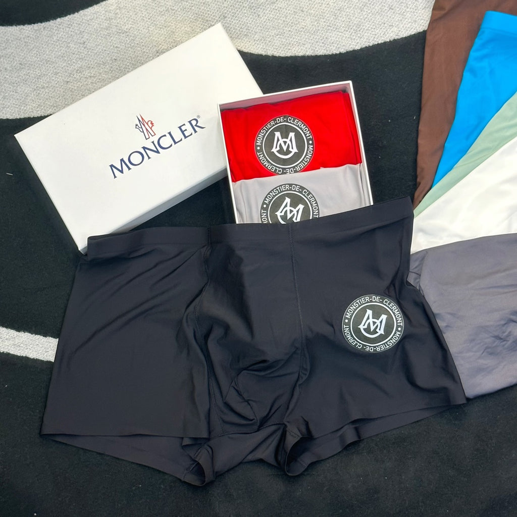Moncler Visible Colour, Waistband And Emblem Details Men's Boxer Briefs - 3-Piece Box