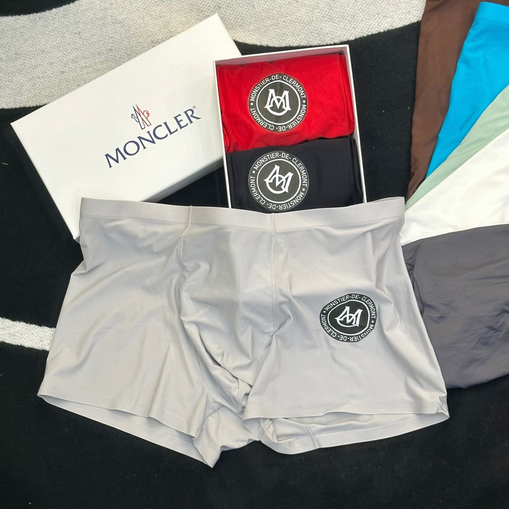 Moncler Visible Colour, Waistband And Emblem Details Men's Boxer Briefs - 3-Piece Box