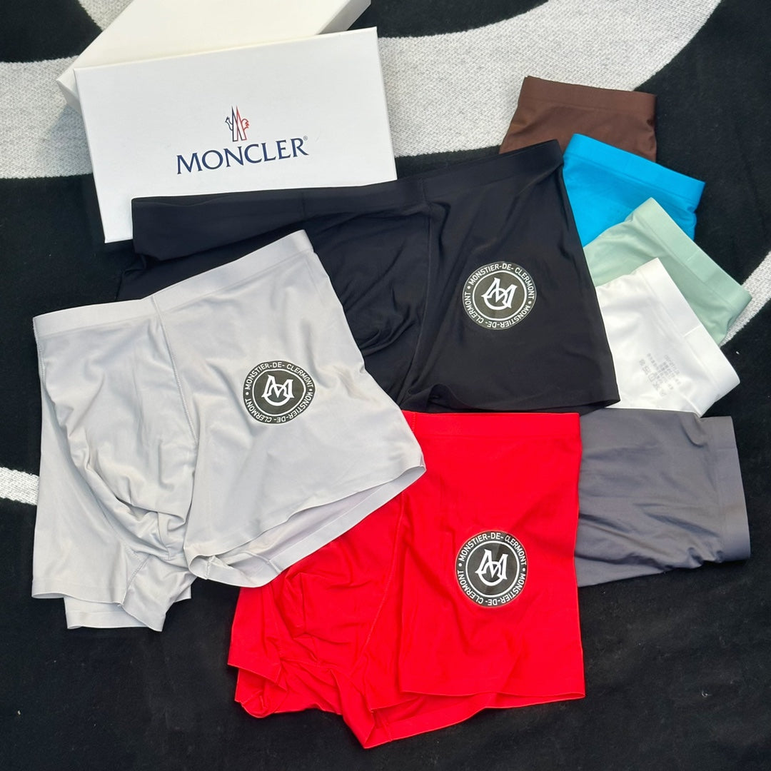 Moncler Visible Colour, Waistband And Emblem Details Men's Boxer Briefs - 3-Piece Box
