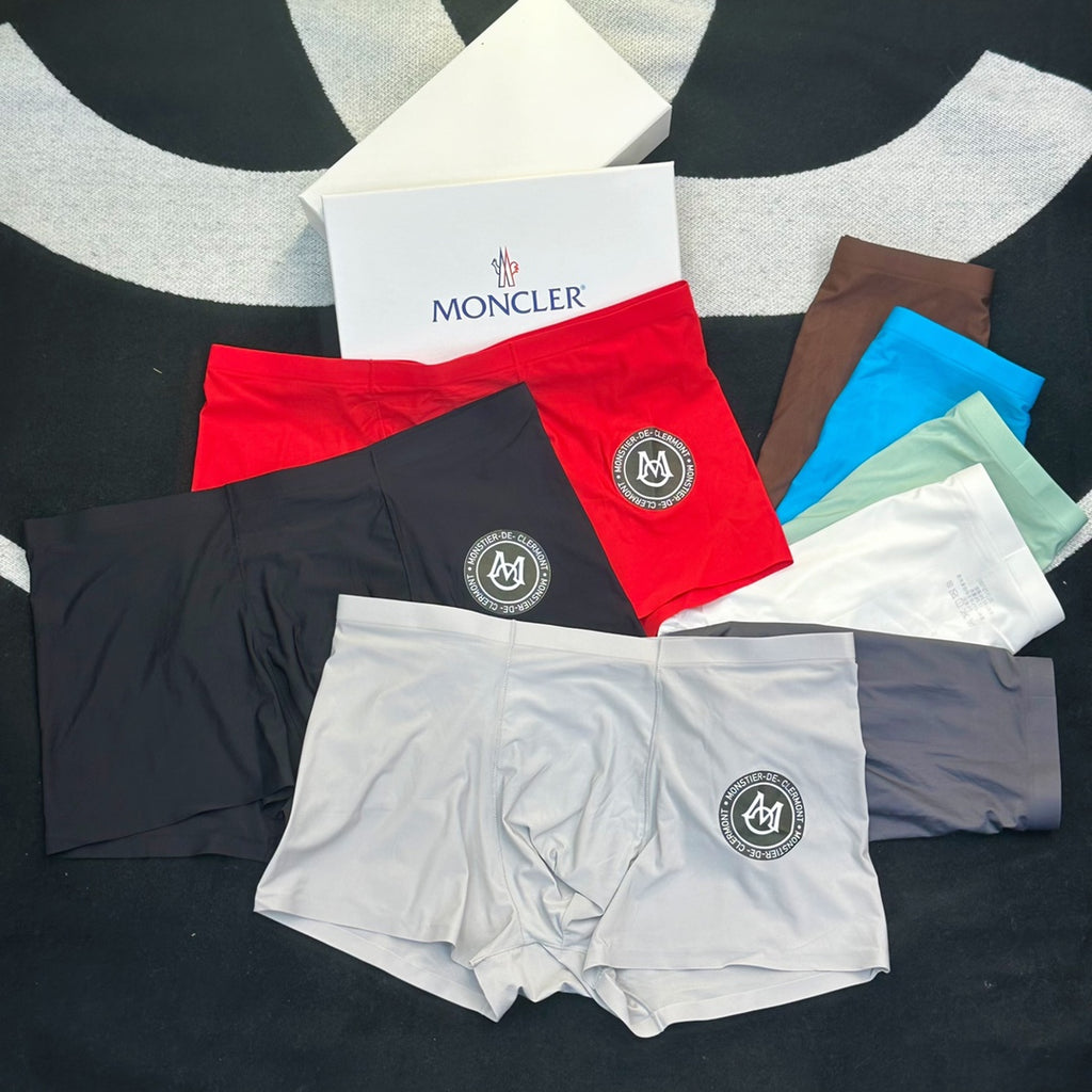 Moncler Visible Colour, Waistband And Emblem Details Men's Boxer Briefs - 3-Piece Box