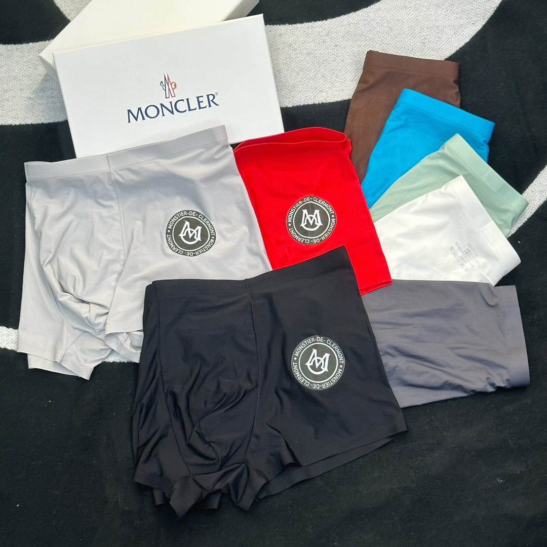 Moncler Visible Colour, Waistband And Emblem Details Men's Boxer Briefs - 3-Piece Box
