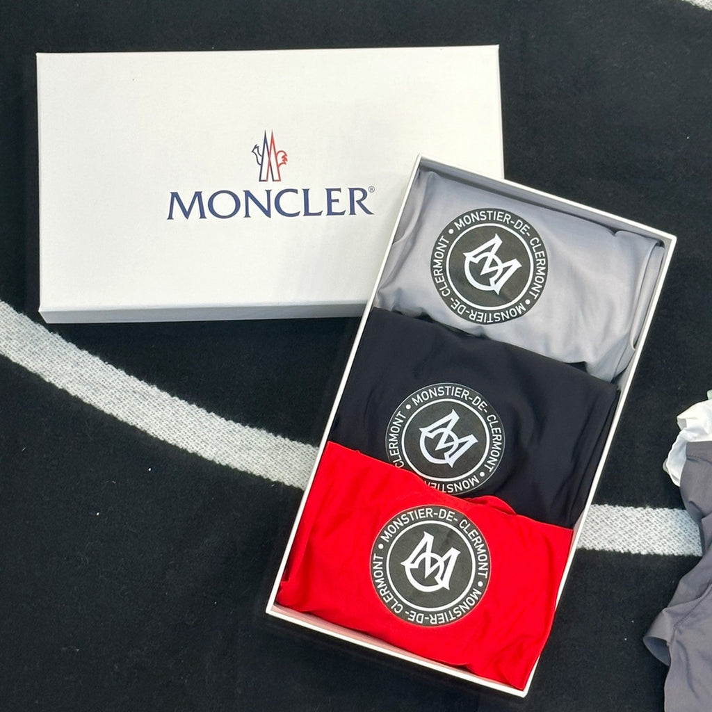 Moncler Visible Colour, Waistband And Emblem Details Men's Boxer Briefs - 3-Piece Box