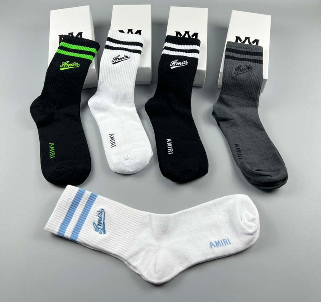 Amiri Cotton Crew Socks - 5-Pair Pack